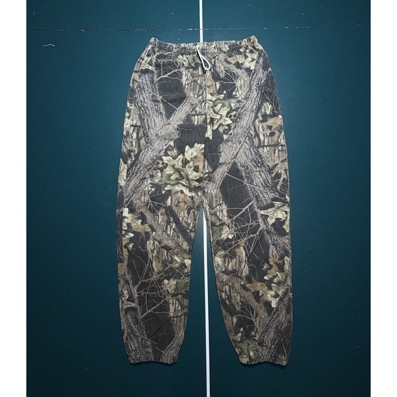 Vintage 90s Camo Sweatpants Men's XL Tree bark Y2K Hunting Outdoor Baggy - Picture 1 of 11